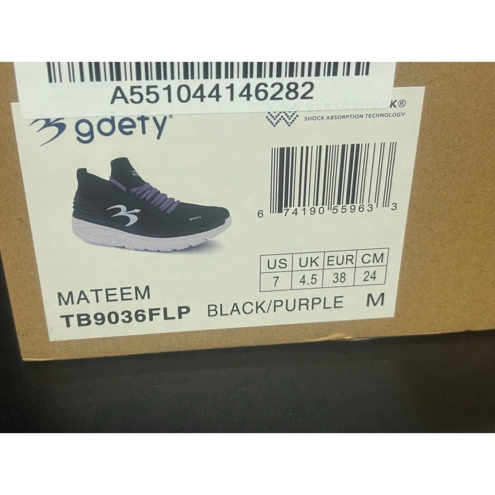 Gravity Defyer MATeeM Black‎ Purple VersoShock Walking Shoes TB9036FLP Women's 7
